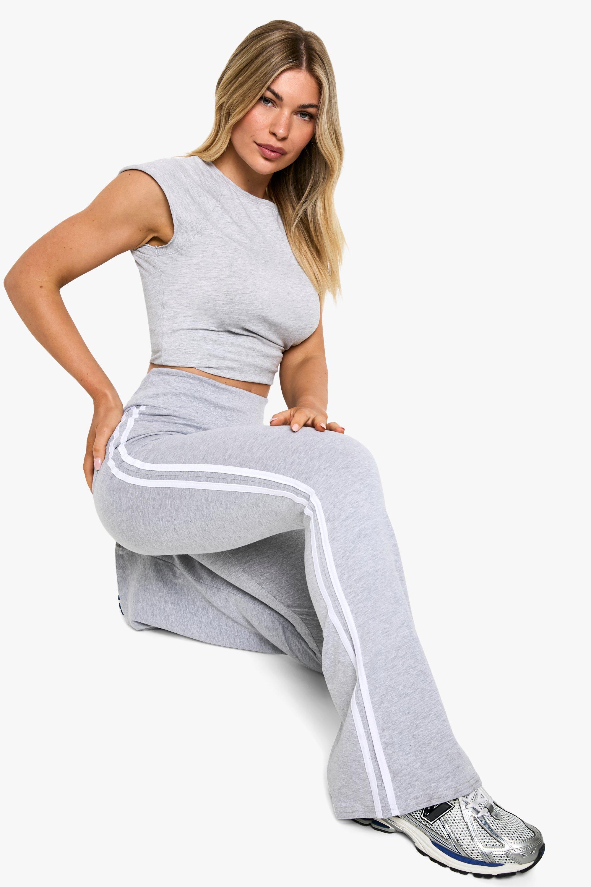 Stripe Side Flare Pants | boohoo USA